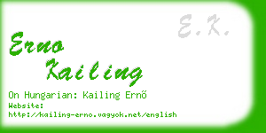 erno kailing business card